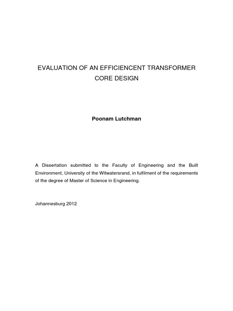 Evaluation of An Efficient Transformer Core Design | PDF