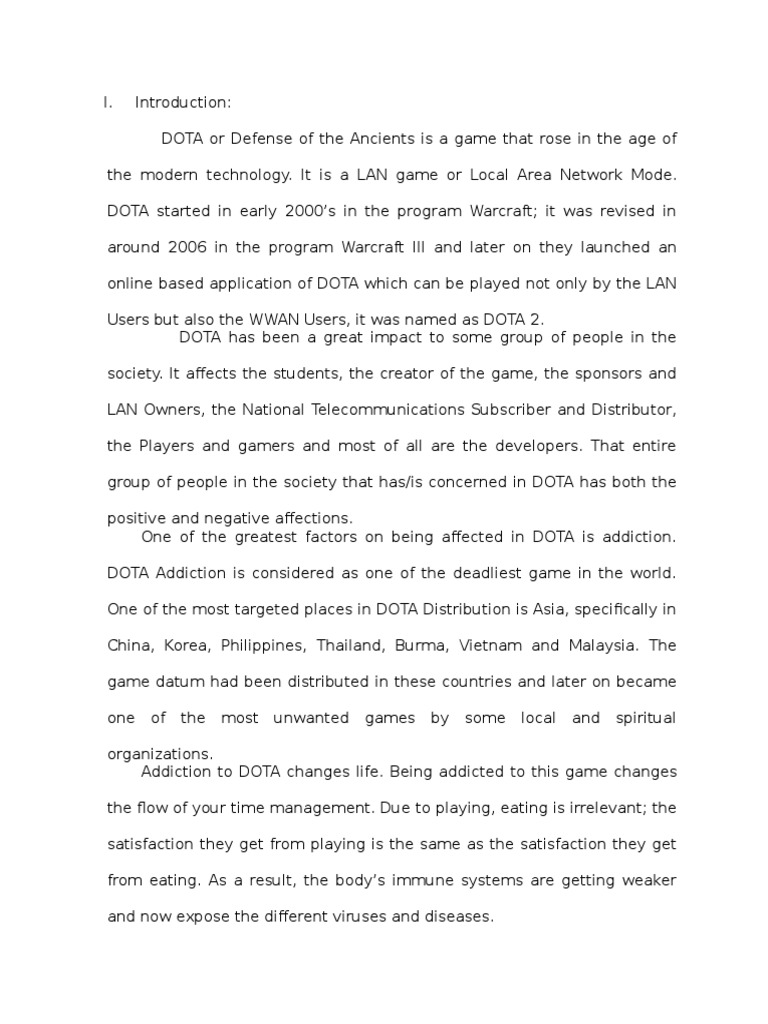 Dota addiction research paper picture