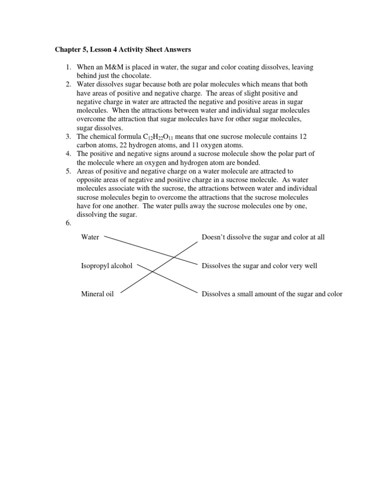 Chapter 5, Lesson 4 Activity Sheet Answers | PDF | Science & Mathematics
