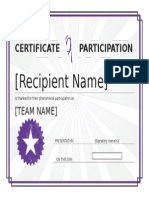 Certificate of Participation