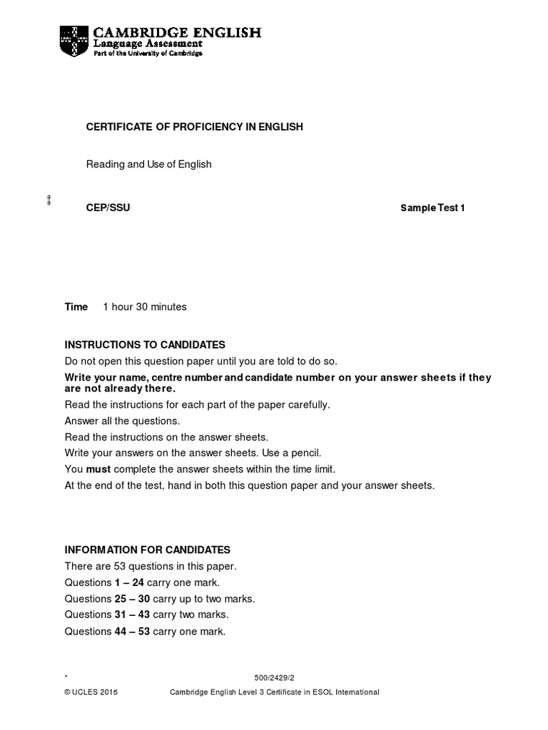 cambridge proficiency essay sample