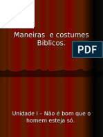 Maneiras e Costumes Bíblicos - Unidade I