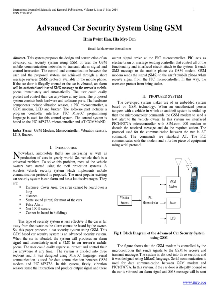 GSM-Based Advanced Car Security System | PDF