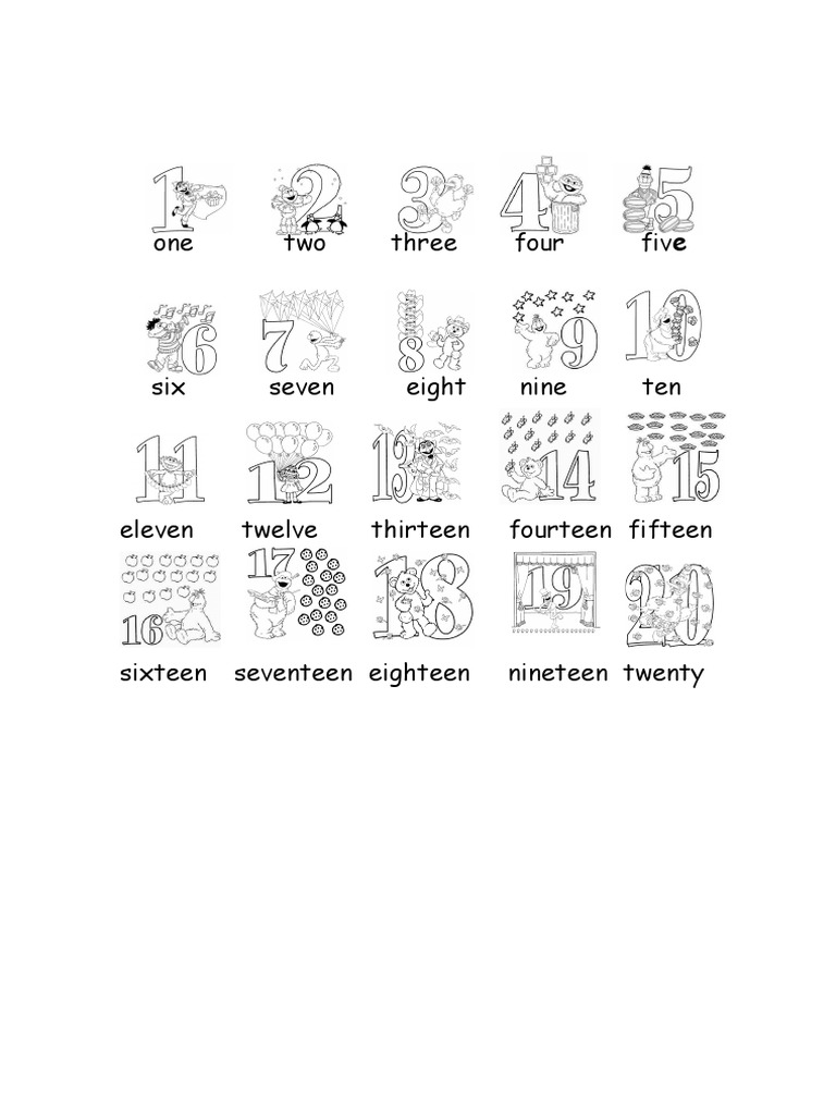 Number Sequence from One to Twenty | PDF