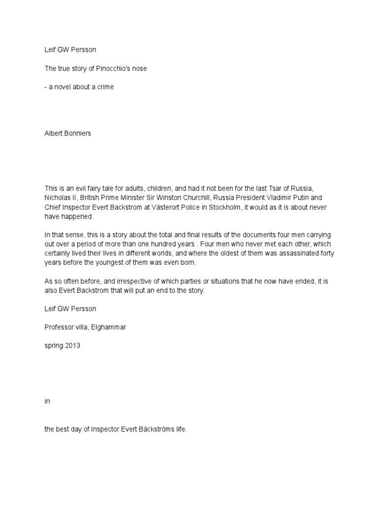 Translated Copy of Den Sanna Historien Om Pinocchios Näsa  PDF 