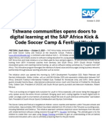 Tshwane communities opens doors to digital learning at the SAP Africa Kick & Code Soccer Camp & Festival Week 