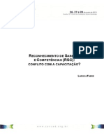 Reconhecimento de Saberes- Conflito Com a Capacitação