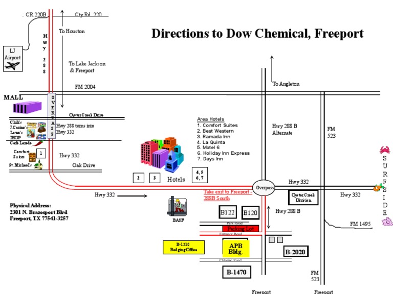 Directions to Dow Chemical Freeport | PDF