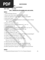 Question Bank Subject Code: Ec6302 Subject: Digital Electronics Sem / Year: Iii / Ii-Ece Unit-I Minimization Techniques and Logic Gates Part-A