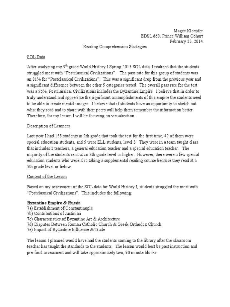 reading comprehension assignment pdf