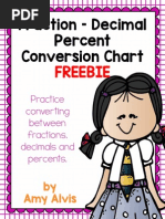 Fraction - Decimal Percent Conversion Chart: Freebie