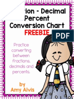 Fraction - Decimal Percent Conversion Chart: Freebie