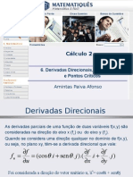 Cálculo Diferencial e Integral 2 - Unidade 6- Derivadas Direcionais, Gradientes e Pontos Críticos