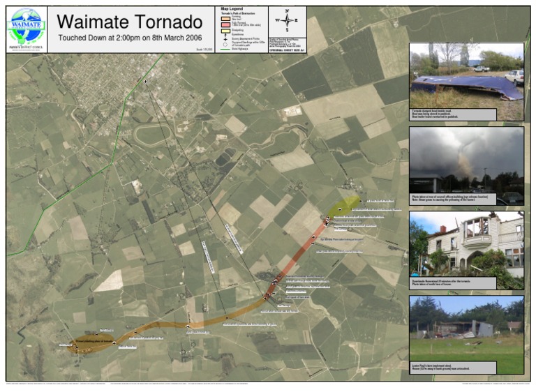 Waimates Tornado Path Map | PDF | Tornadoes | Natural Events