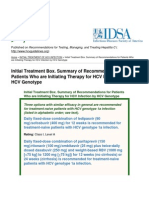 Recommendations for Testing, Managing, And Treating Hepatitis C - Initial Treatment Box. Summary of Recommendations for Patients Who Are Initiating Therapy for HCV Infection by HCV Genotype - 2015-06-29