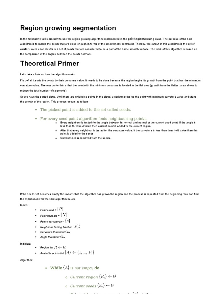 An In-Depth Explanation of Region Growing Point Cloud Segmentation ...