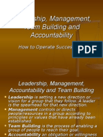 Leadership, Management, Team-Building & Accountability
