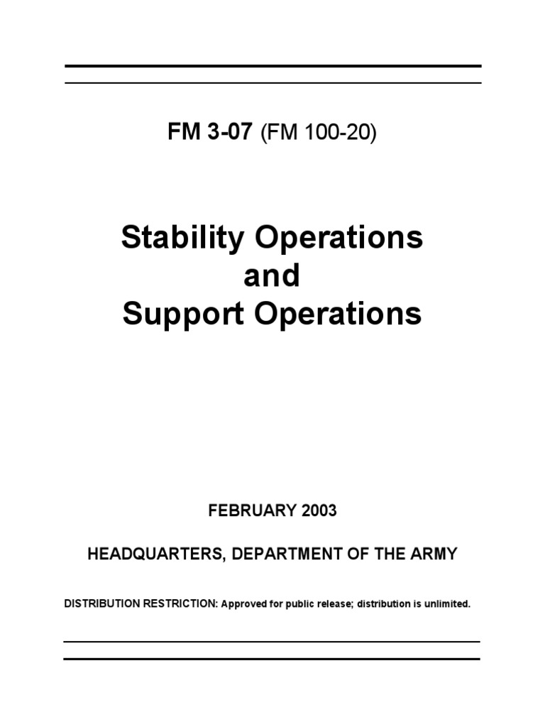 Stability and Support Operations Guide | PDF | Military | United States ...