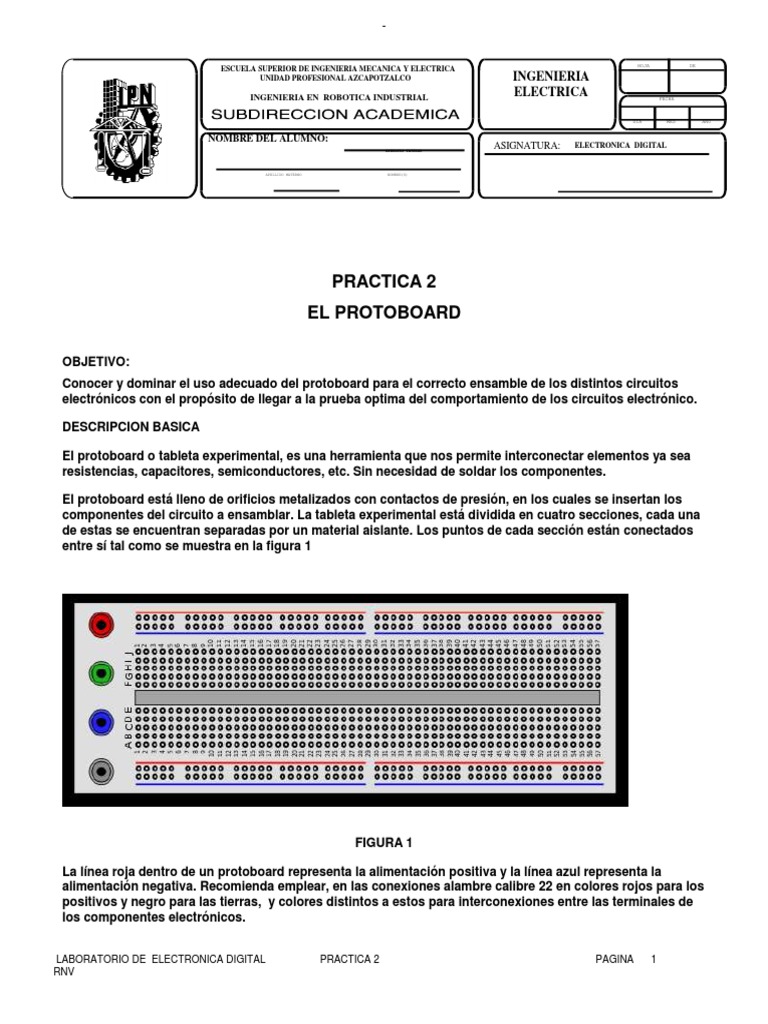 Uso y Prácticas con Protoboard | PDF | Resistencia Eléctrica y ...