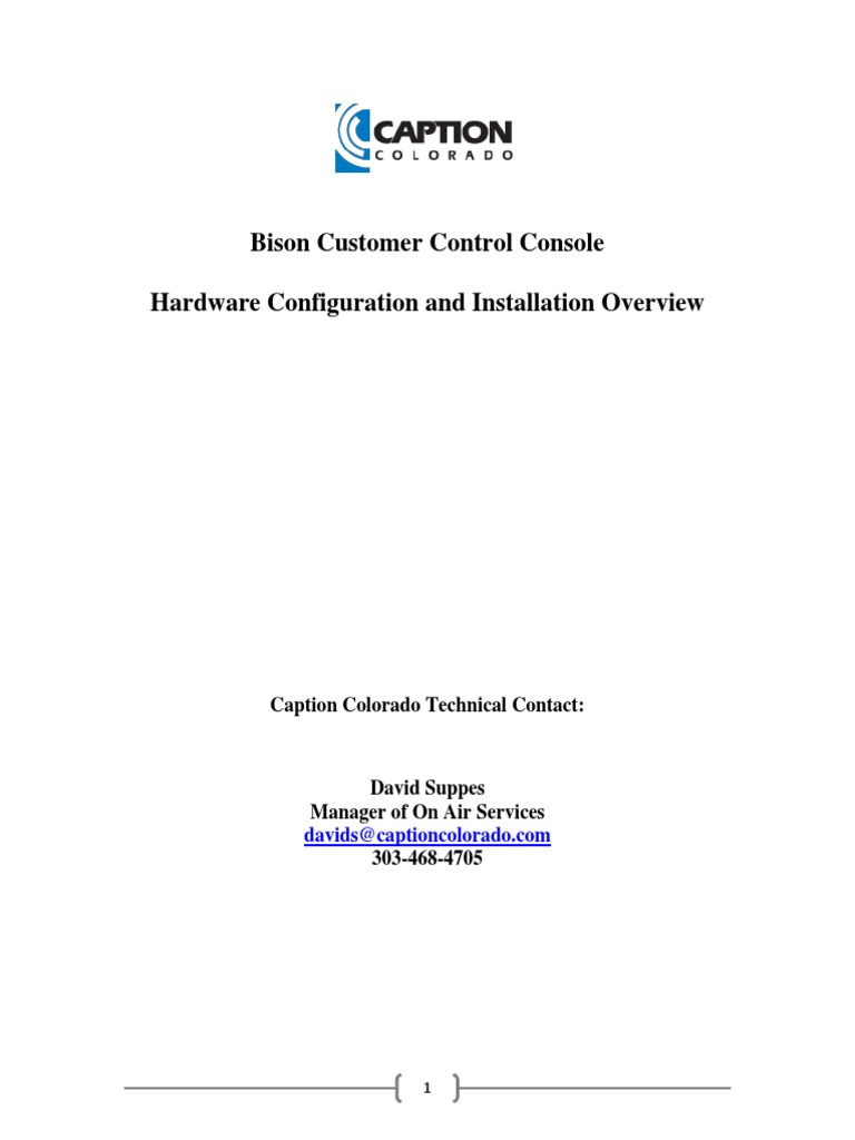 Bison Customer Control Console Setup Guide | PDF | Business ...
