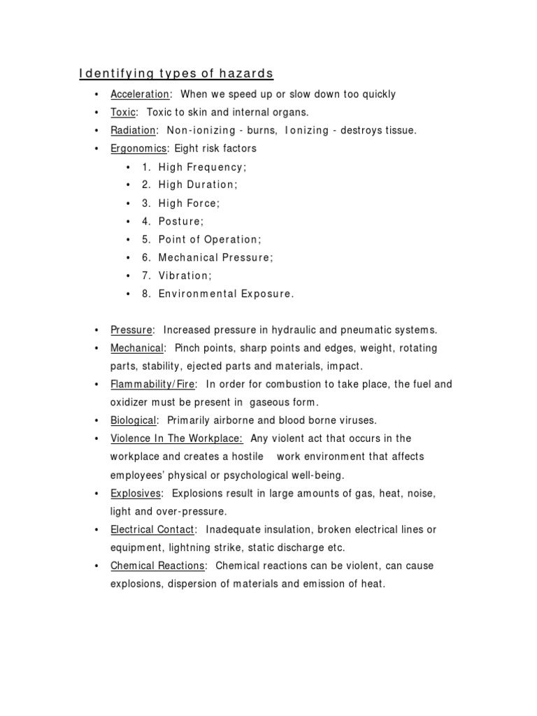 Workplace Hazard Identification Guide | PDF | Personal Protective ...