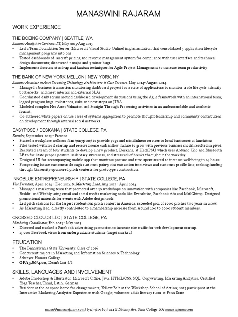 Manas Fall Updated Resume 2015 Agile Software Development Facebook