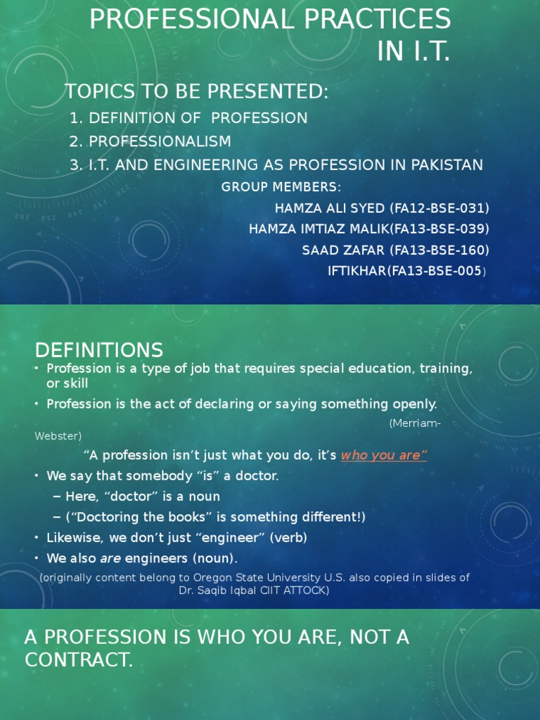 Professional Practices in IT and Engineering | PDF | Information ...