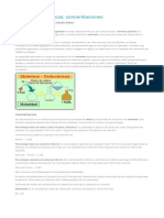 Concentración de Soluciones Químicas Conceptos y Ejercicios