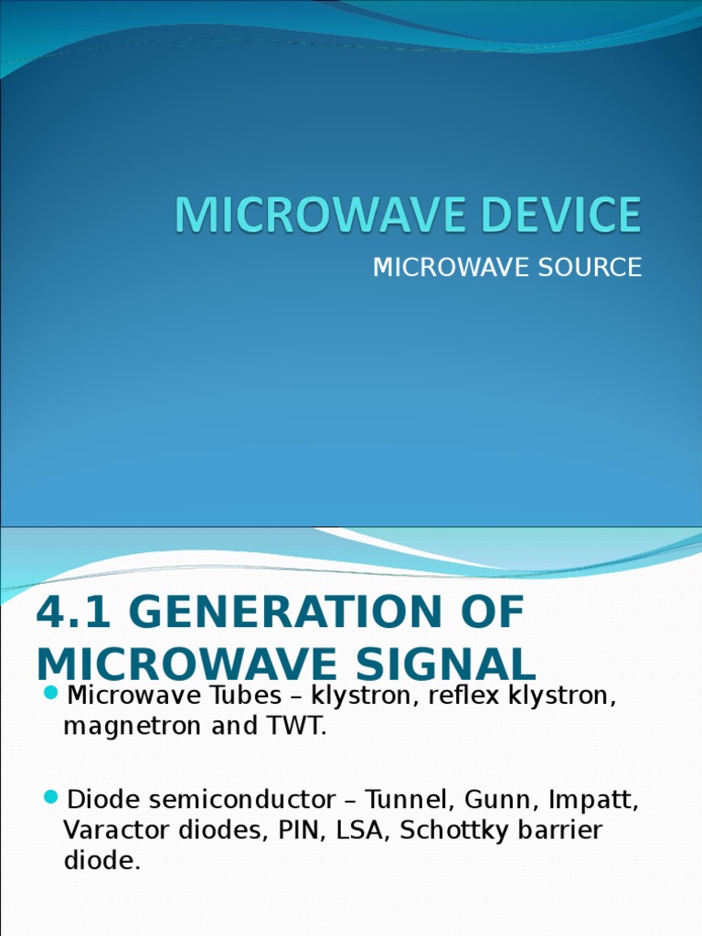 Microwave Signal Generation Techniques | PDF | Science & Mathematics