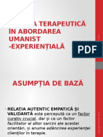 Relația Terapeutică În Abordarea Experiențială