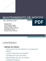 Mantenimiento de Indices