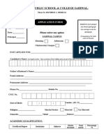 DPS Sahiwal Job Application Form