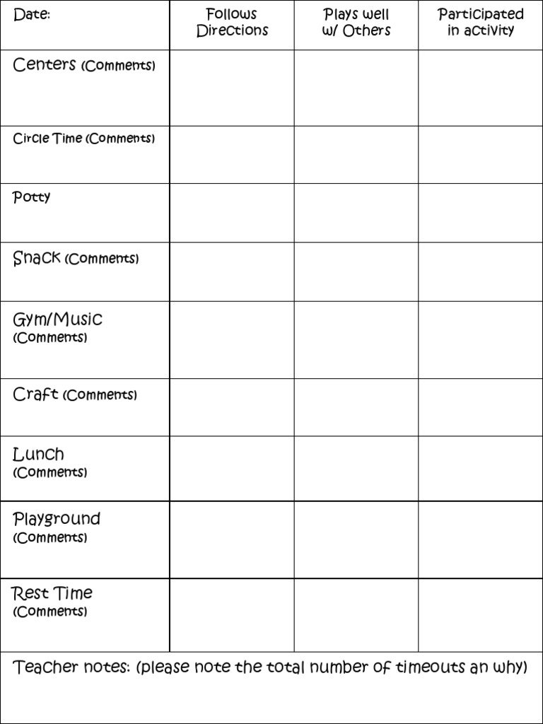 Child Activity Participation Report | PDF | Sports & Recreation ...