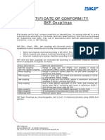 Certificate of Conformity SKF Couplings: Date: 21/01/2009