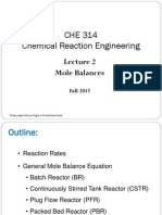 Lecture 2 - Mole Balances