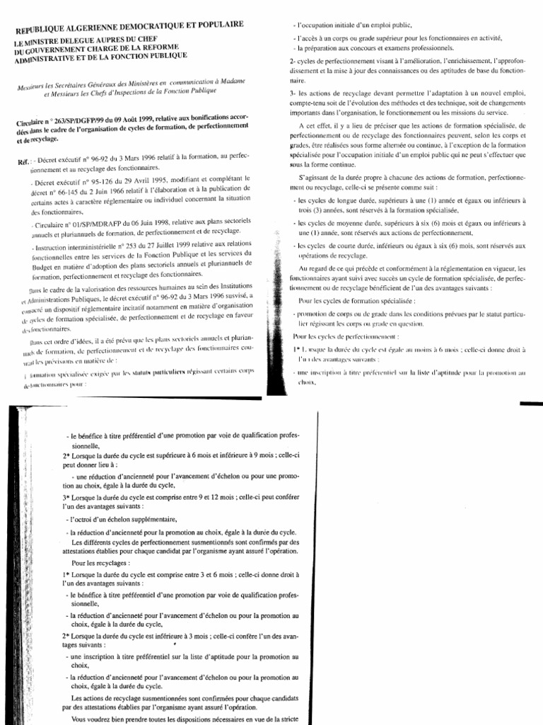 Bonifications pour la formation des fonctionnaires | PDF | Économie ...