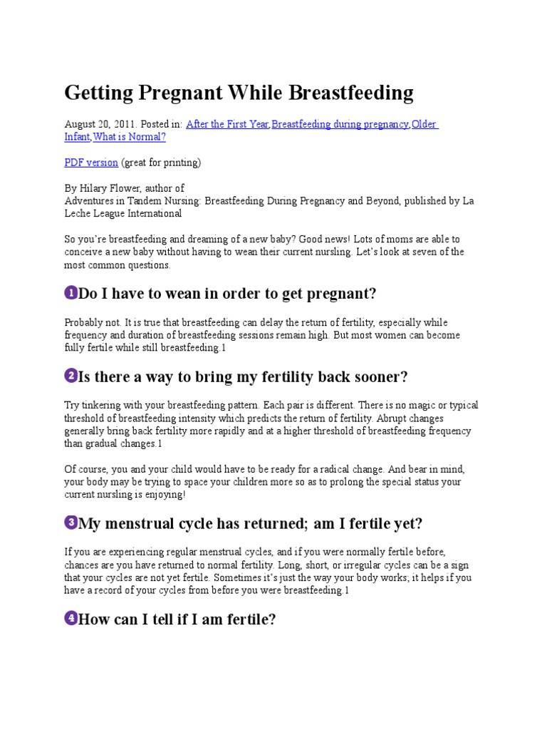 getting pregnant while breastfeeding