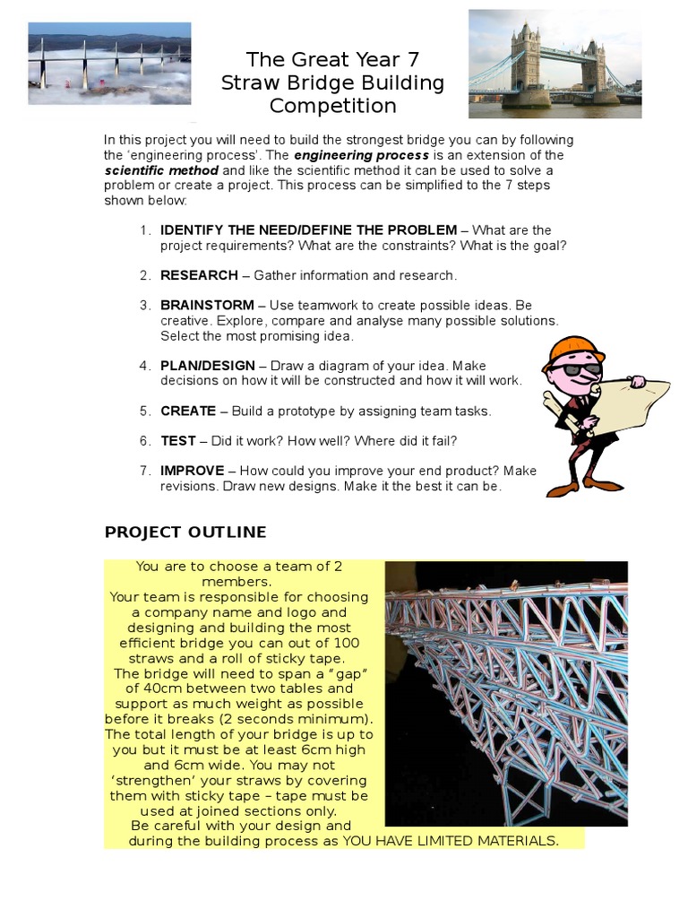 Straw Bridge Building Competition Guide | PDF | Engineering | Nature