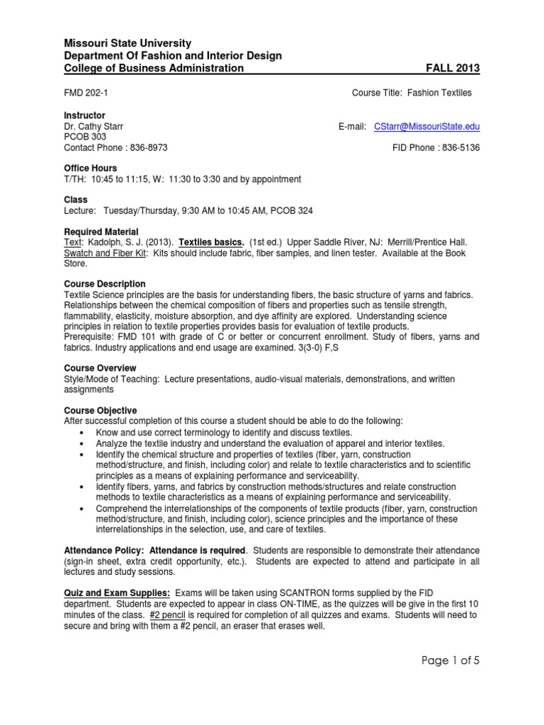 textiles syllabus Fibers Knitting