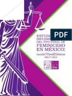 Estudio de Feminicidio en México 2012 1013