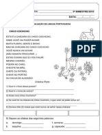 Prova III Bimestre 3º Ano - Português