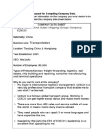 Transportation: ASSIGNMENT: Webquest For Compiling Company Data