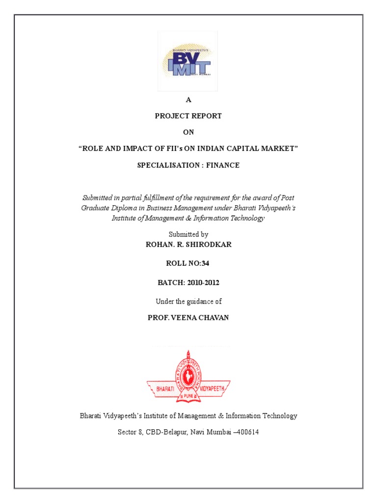 FII Impact on Indian Capital Market | PDF | Finance & Money Management