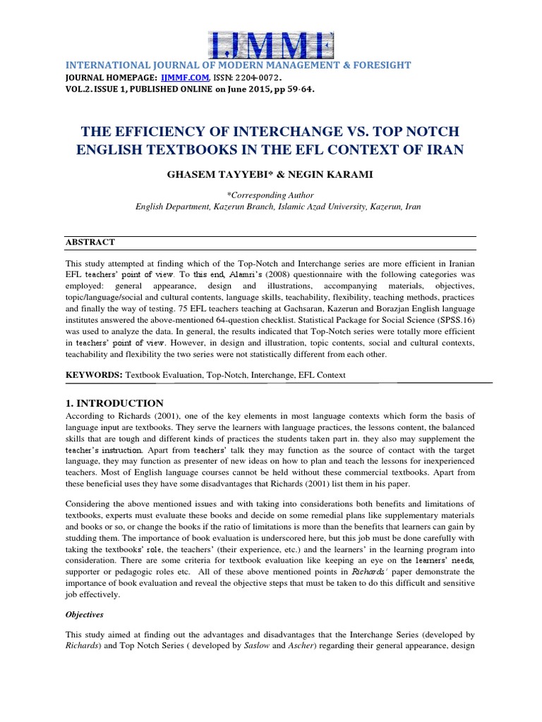 Top Notch vs. Interchange Descargar gratis PDF English As A Second