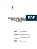 Informe de Tolerancias en El Corte Manual de Madera
