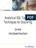 Presentation - Analytical SQL Tips and Techniques for Oracle10g