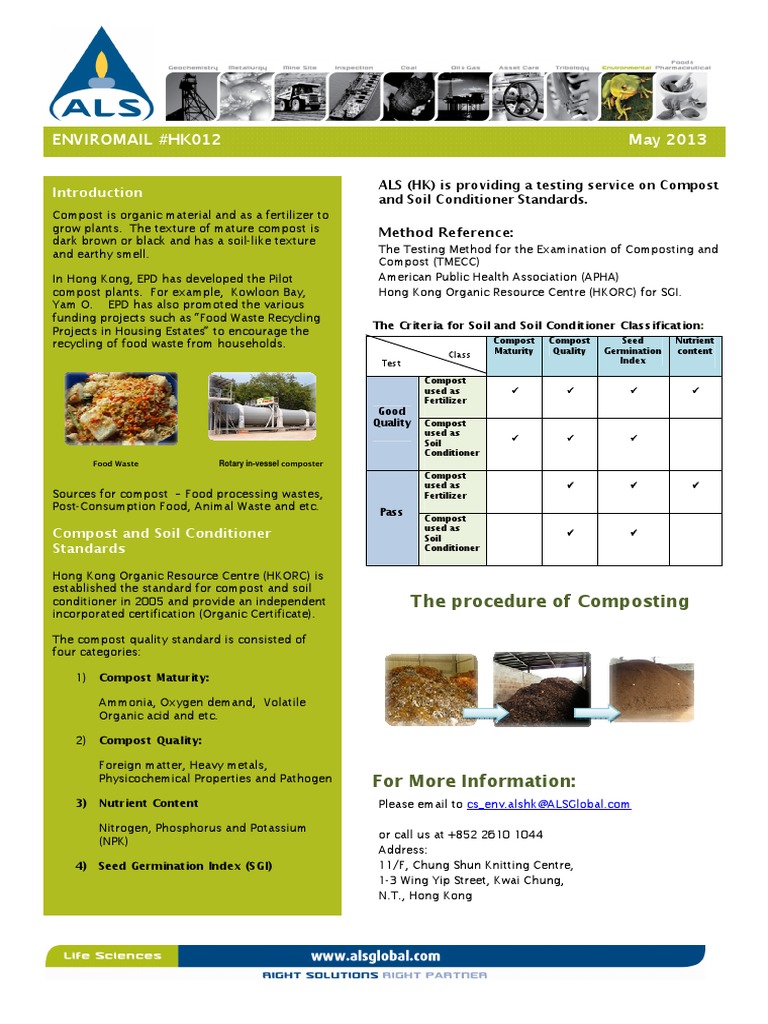 Hong Kong Compost Standards Overview | PDF | Compost | Organic Matter