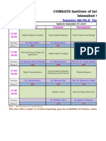 Tentative Time Table Fa