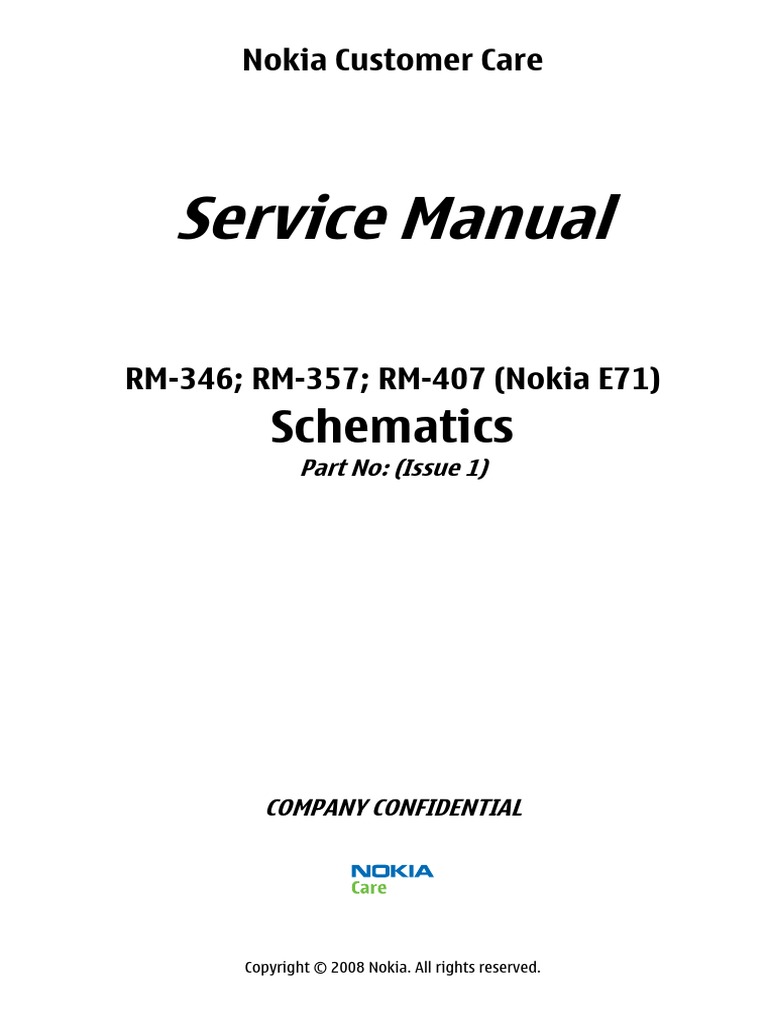Nokia E71 Rm-346, Rm-357, Rm-407 Schematics | PDF | Ingeniería Electrónica