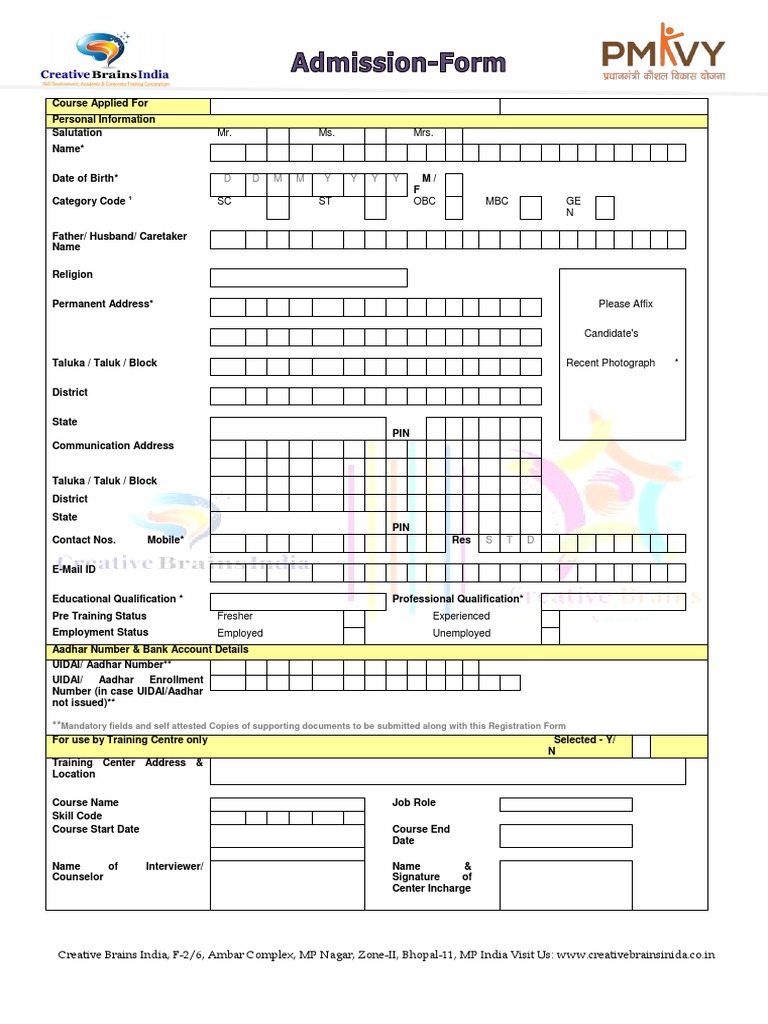 Admission Form | PDF